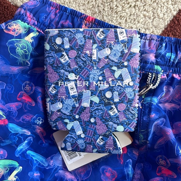 peter millar blue swim trunks + koozie - Picture 3 of 3